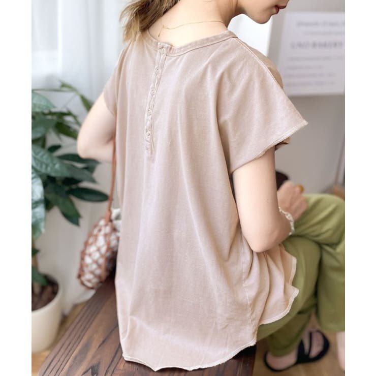綿100％ 絶妙ヴィンテージ。スノーウォッシュ加工2wayヘンリーTシャツ。 | Classical Elf  | 詳細画像8 
