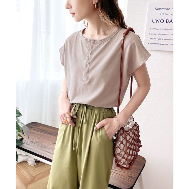 綿100％ 絶妙ヴィンテージ。スノーウォッシュ加工2wayヘンリーTシャツ。 | Classical Elf  | 詳細画像9 