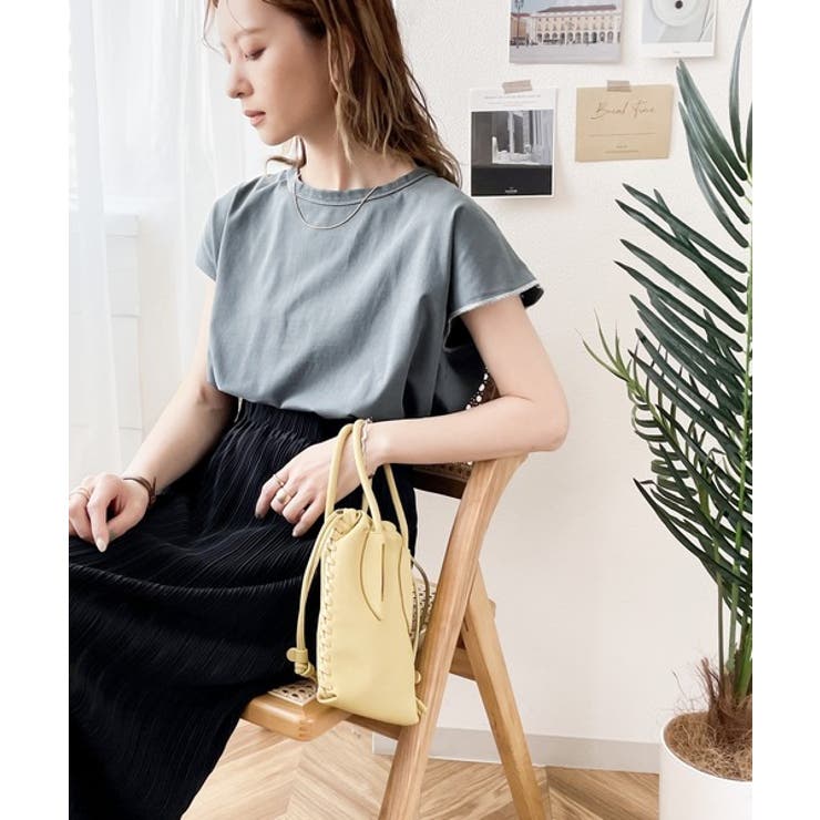 ブルー | 綿100％ 絶妙ヴィンテージ。スノーウォッシュ加工2wayヘンリーTシャツ。 | Classical Elf 