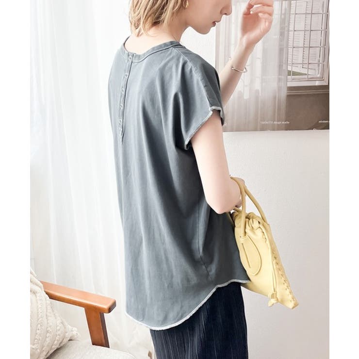 綿100％ 絶妙ヴィンテージ。スノーウォッシュ加工2wayヘンリーTシャツ。 | Classical Elf  | 詳細画像5 