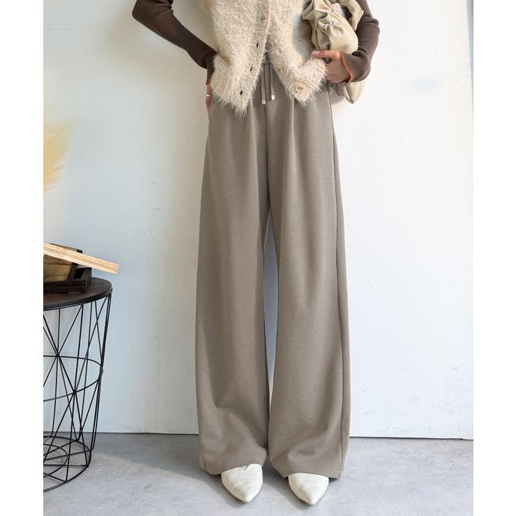 裏ピーチ起毛！＋3度に包まれて。暖かコットンイージーフレアパンツ | Classical Elf  | 詳細画像22 