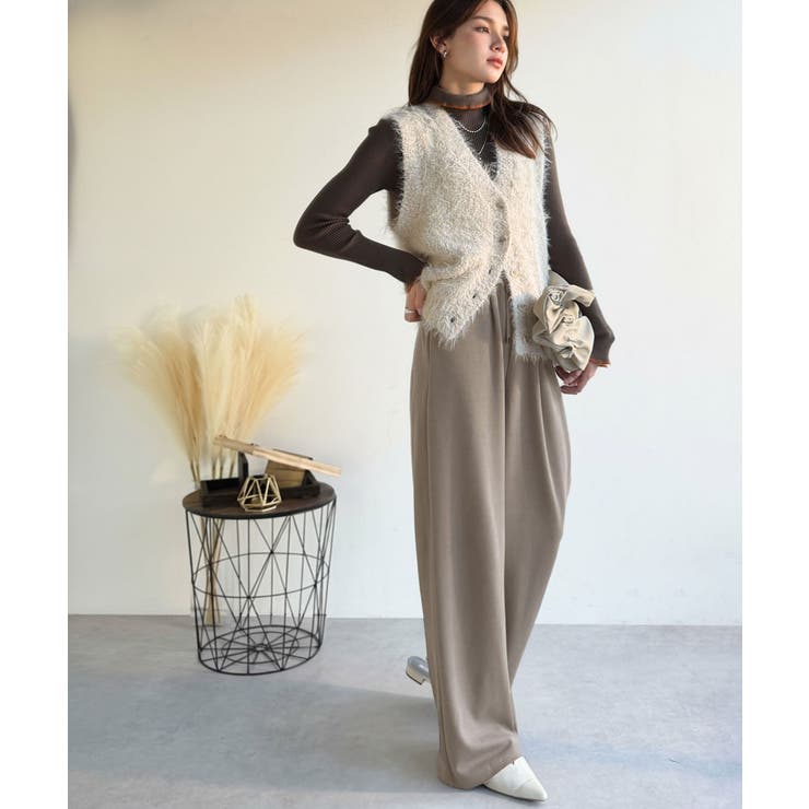 裏ピーチ起毛！＋3度に包まれて。暖かコットンイージーフレアパンツ | Classical Elf  | 詳細画像24 