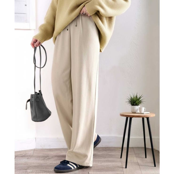 裏ピーチ起毛！＋3度に包まれて。暖かコットンイージーフレアパンツ | Classical Elf  | 詳細画像30 