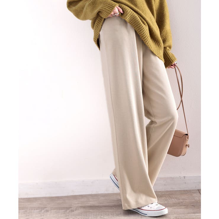 裏ピーチ起毛！＋3度に包まれて。暖かコットンイージーフレアパンツ | Classical Elf  | 詳細画像31 