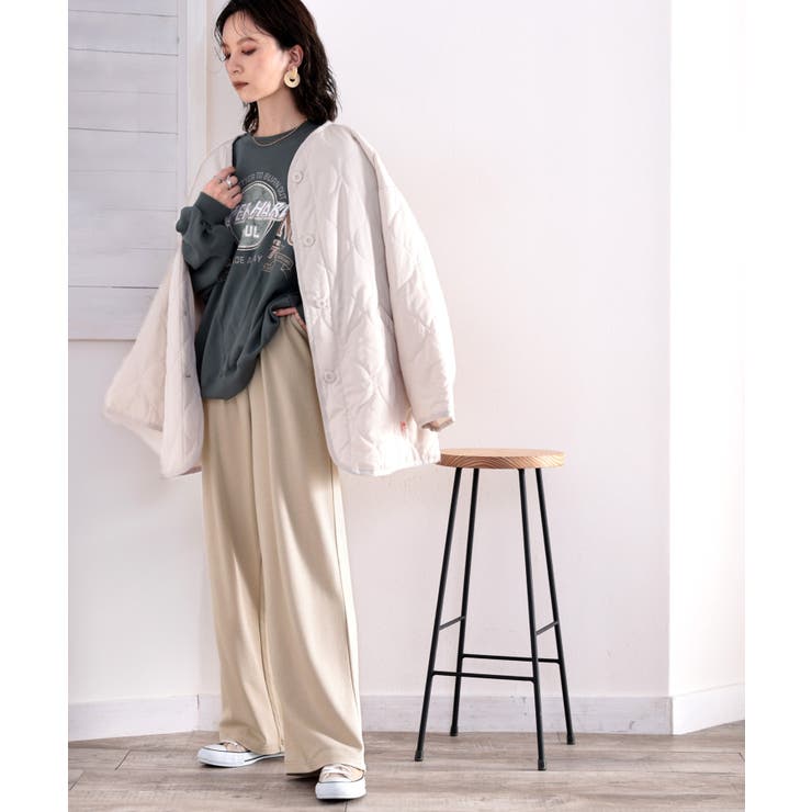 裏ピーチ起毛！＋3度に包まれて。暖かコットンイージーフレアパンツ | Classical Elf  | 詳細画像40 