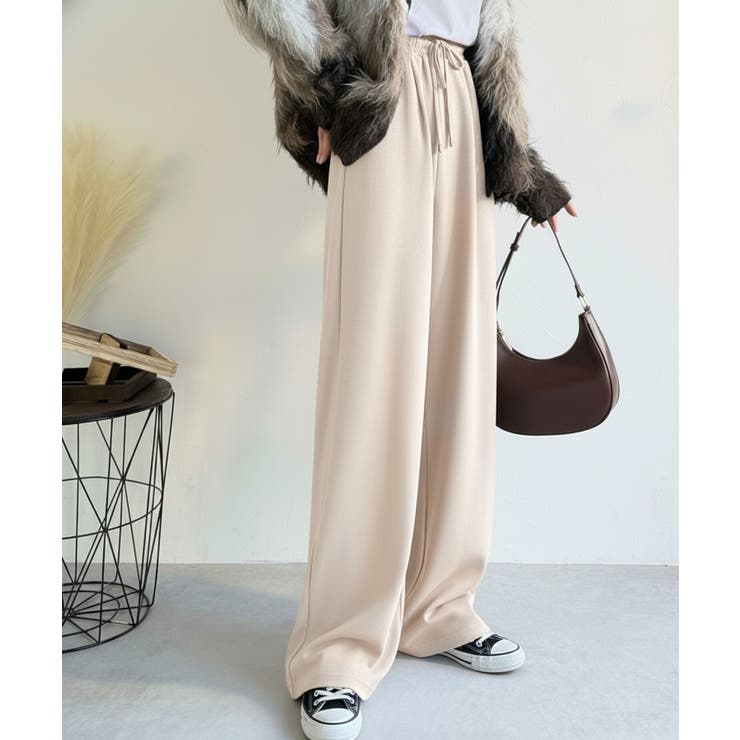 裏ピーチ起毛！＋3度に包まれて。暖かコットンイージーフレアパンツ | Classical Elf  | 詳細画像43 