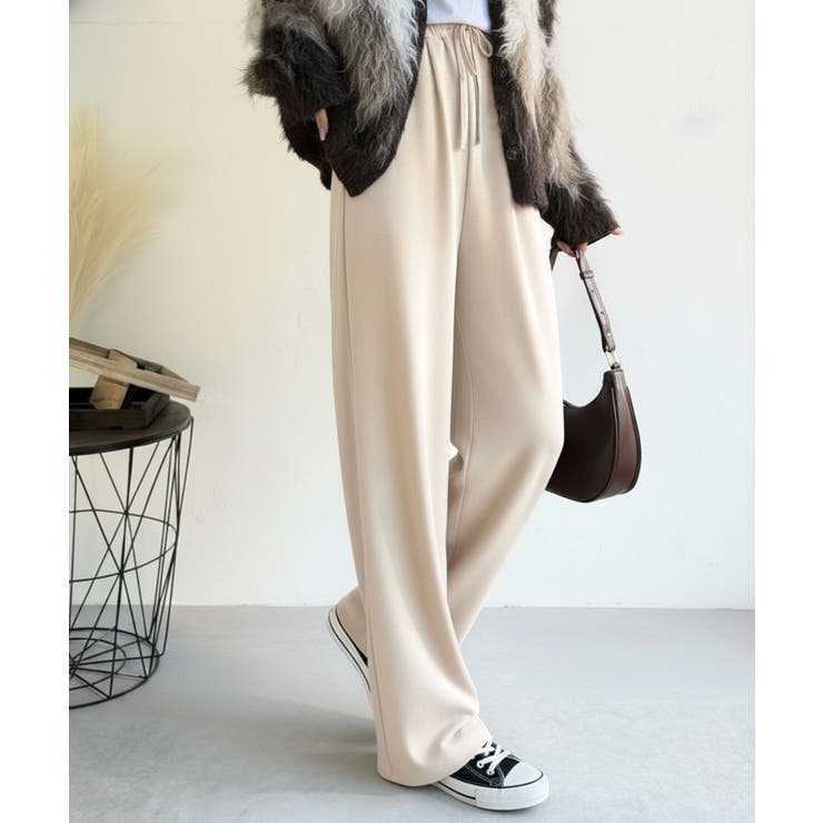 裏ピーチ起毛！＋3度に包まれて。暖かコットンイージーフレアパンツ | Classical Elf  | 詳細画像44 