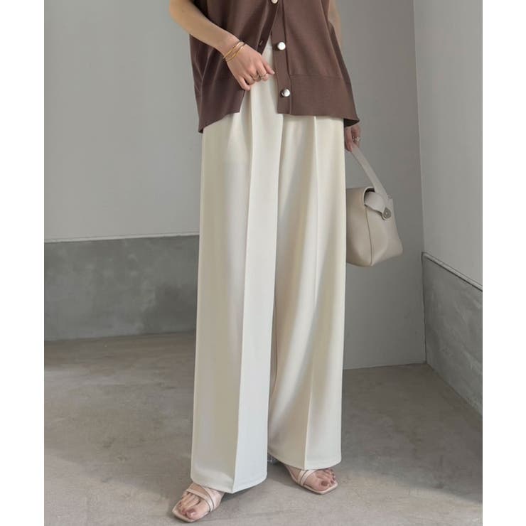 【2点セット】さらっと素材で上品に決まる。ダブルテーラードジレ×タックパンツセッ… | Classical Elf  | 詳細画像11 