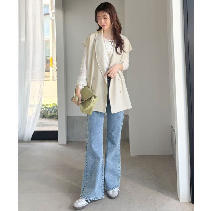 【2点セット】さらっと素材で上品に決まる。ダブルテーラードジレ×タックパンツセッ… | Classical Elf  | 詳細画像14 