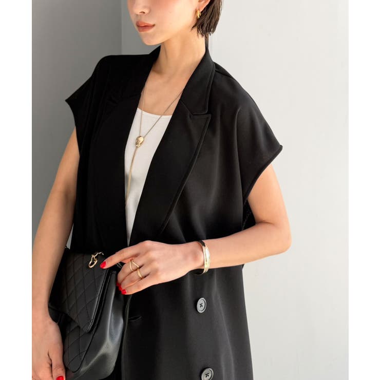 【2点セット】さらっと素材で上品に決まる。ダブルテーラードジレ×タックパンツセッ… | Classical Elf  | 詳細画像21 