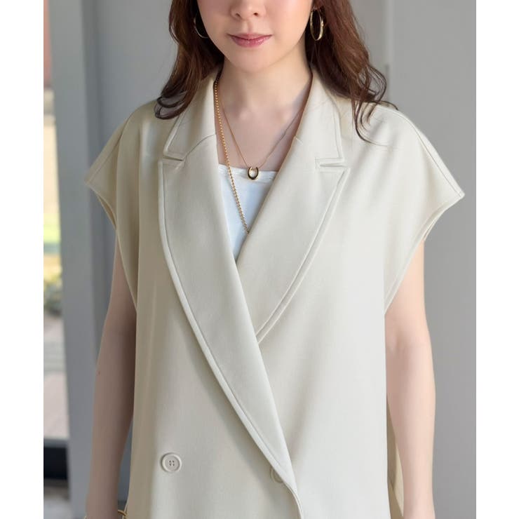 【2点セット】さらっと素材で上品に決まる。ダブルテーラードジレ×タックパンツセッ… | Classical Elf  | 詳細画像24 