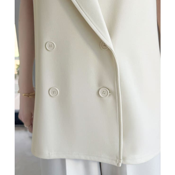 【2点セット】さらっと素材で上品に決まる。ダブルテーラードジレ×タックパンツセッ… | Classical Elf  | 詳細画像25 