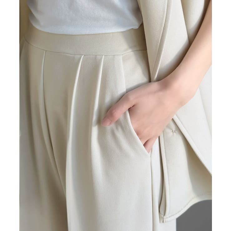 【2点セット】さらっと素材で上品に決まる。ダブルテーラードジレ×タックパンツセッ… | Classical Elf  | 詳細画像28 