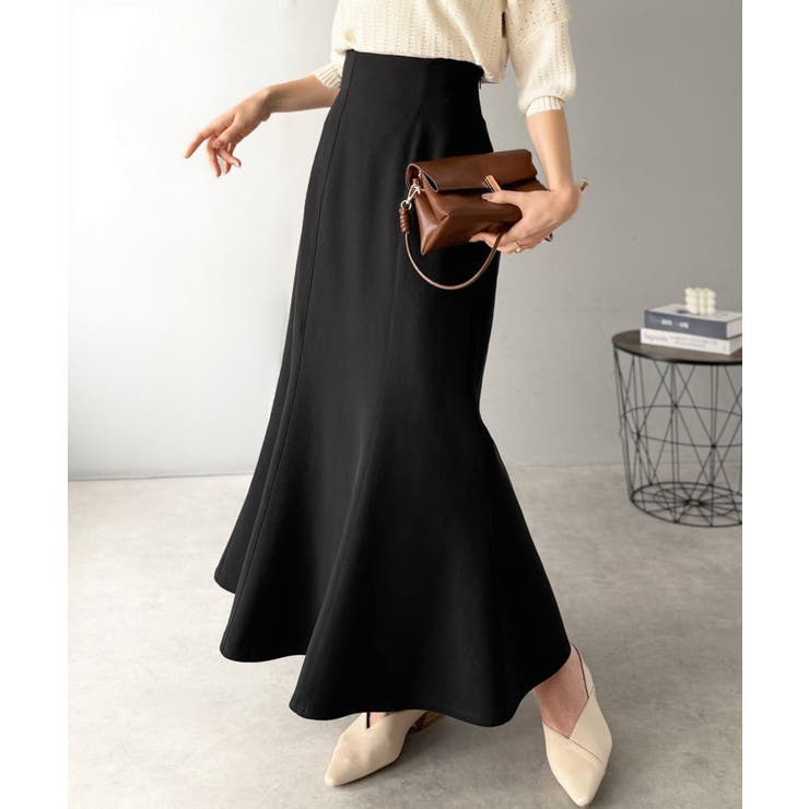 ブラック | フレアシルエットで360度美人見え♪ダブルクロス素材バックシャーリングマーメイド… | Classical Elf 