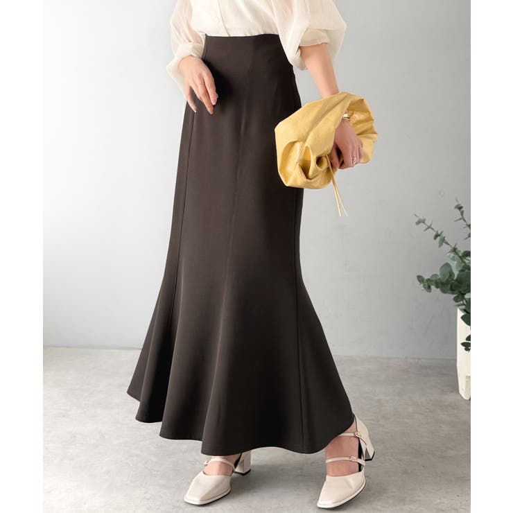 ブラウン | フレアシルエットで360度美人見え♪ダブルクロス素材バックシャーリングマーメイド… | Classical Elf 