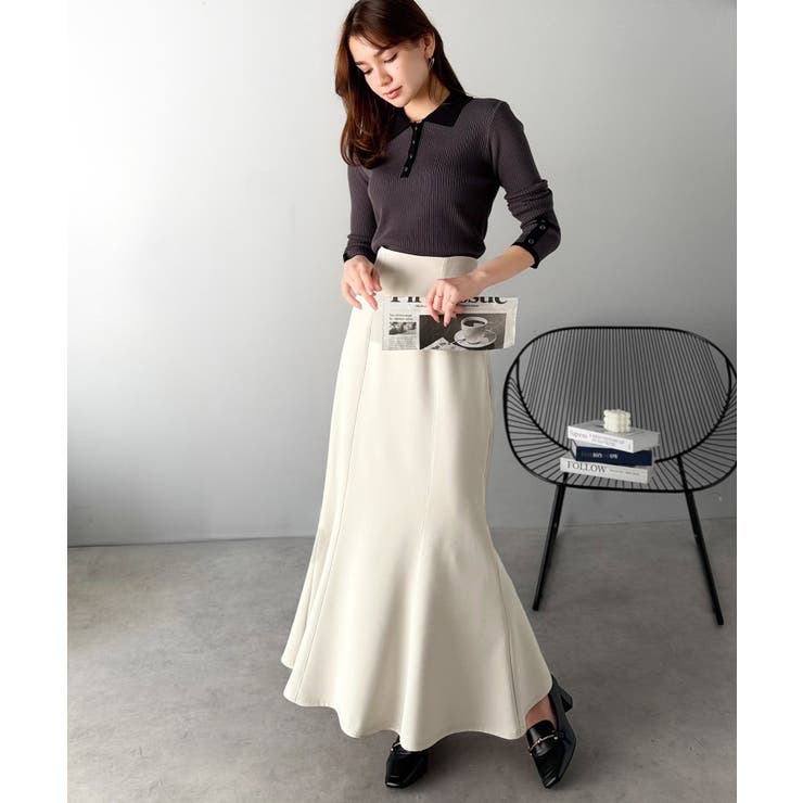 フレアシルエットで360度美人見え♪ダブルクロス素材バックシャーリングマーメイド… | Classical Elf  | 詳細画像3 