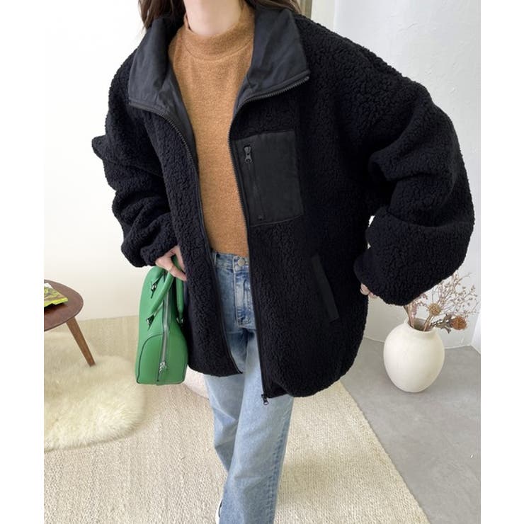 ゆるもこボアに癒され。ビッグシルエットボアブルゾン[品番 ゆるもこボアに癒され。ビッグシルエットボアブルゾン[品番