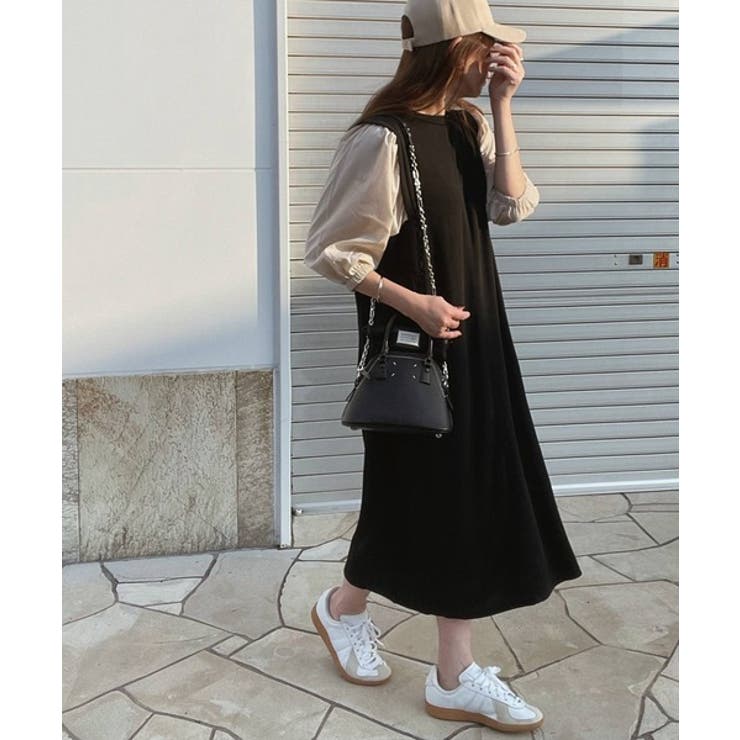 旬顔、ぽわん袖。異素材ドッキングワンピース | Classical Elf  | 詳細画像4 