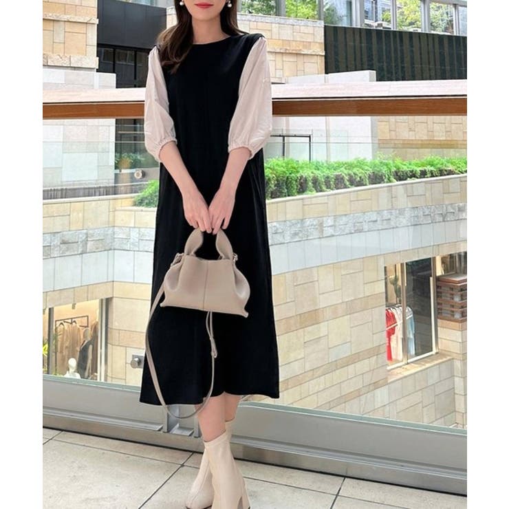 旬顔、ぽわん袖。異素材ドッキングワンピース | Classical Elf  | 詳細画像8 