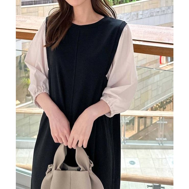 旬顔、ぽわん袖。異素材ドッキングワンピース | Classical Elf  | 詳細画像9 