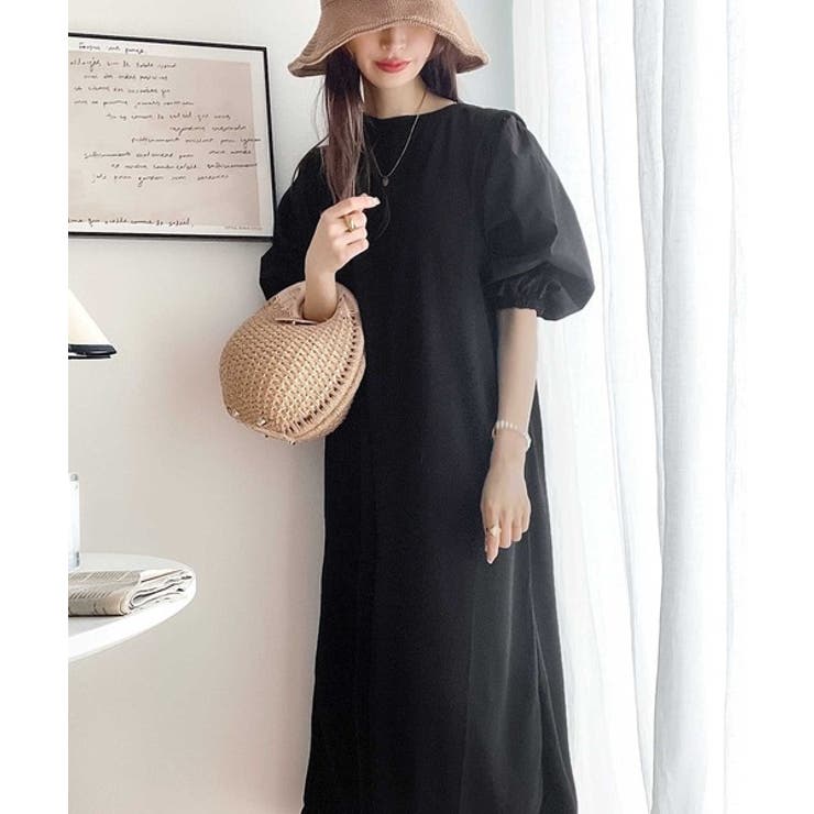 旬顔、ぽわん袖。異素材ドッキングワンピース | Classical Elf  | 詳細画像16 