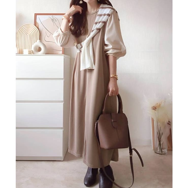 旬顔、ぽわん袖。異素材ドッキングワンピース | Classical Elf  | 詳細画像23 