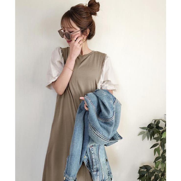 旬顔、ぽわん袖。異素材ドッキングワンピース | Classical Elf  | 詳細画像25 