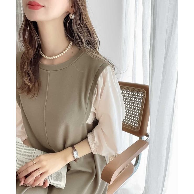 旬顔、ぽわん袖。異素材ドッキングワンピース | Classical Elf  | 詳細画像29 