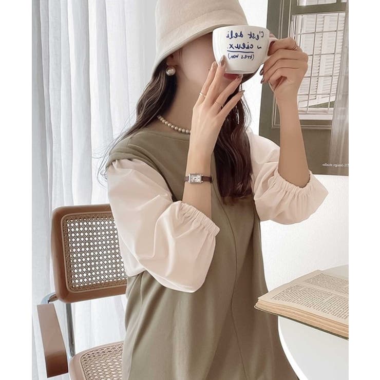 旬顔、ぽわん袖。異素材ドッキングワンピース | Classical Elf  | 詳細画像30 