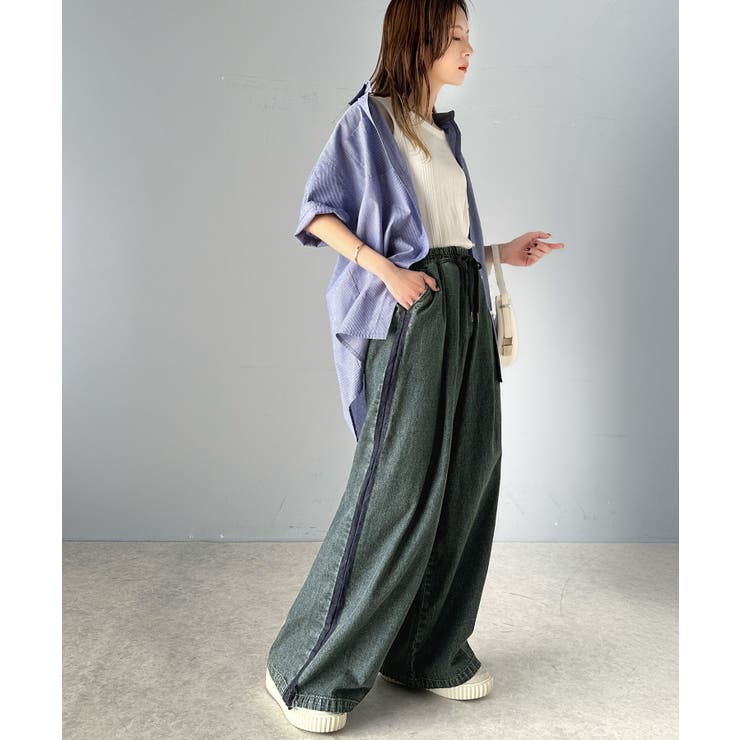 Happyストライプ！ワンポイント刺繍オーバーシャツ | Classical Elf  | 詳細画像34 