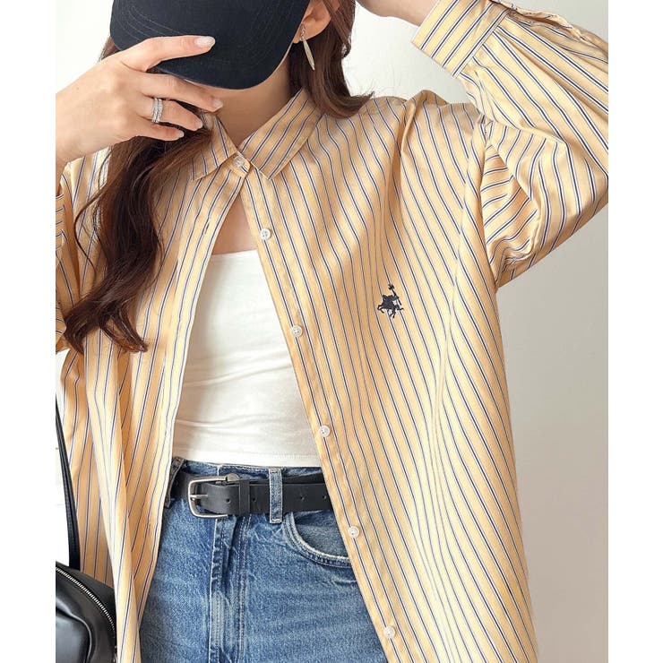 Happyストライプ！ワンポイント刺繍オーバーシャツ | Classical Elf  | 詳細画像40 