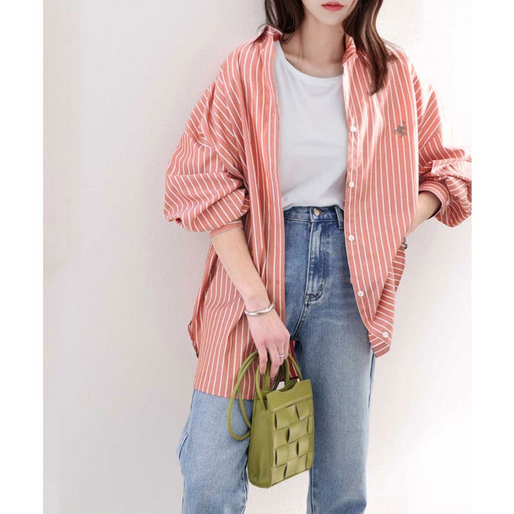 Happyストライプ！ワンポイント刺繍オーバーシャツ | Classical Elf  | 詳細画像51 