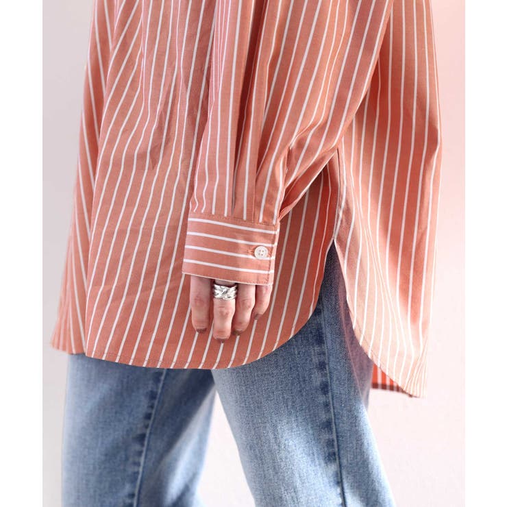 Happyストライプ！ワンポイント刺繍オーバーシャツ | Classical Elf  | 詳細画像56 