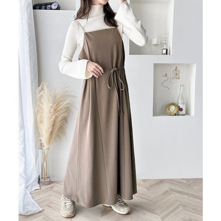 レア❗️美品♡試着のみ♡familiar ワンピース セール】切り替えギャザーキャミワンピース 102445（ワンピース