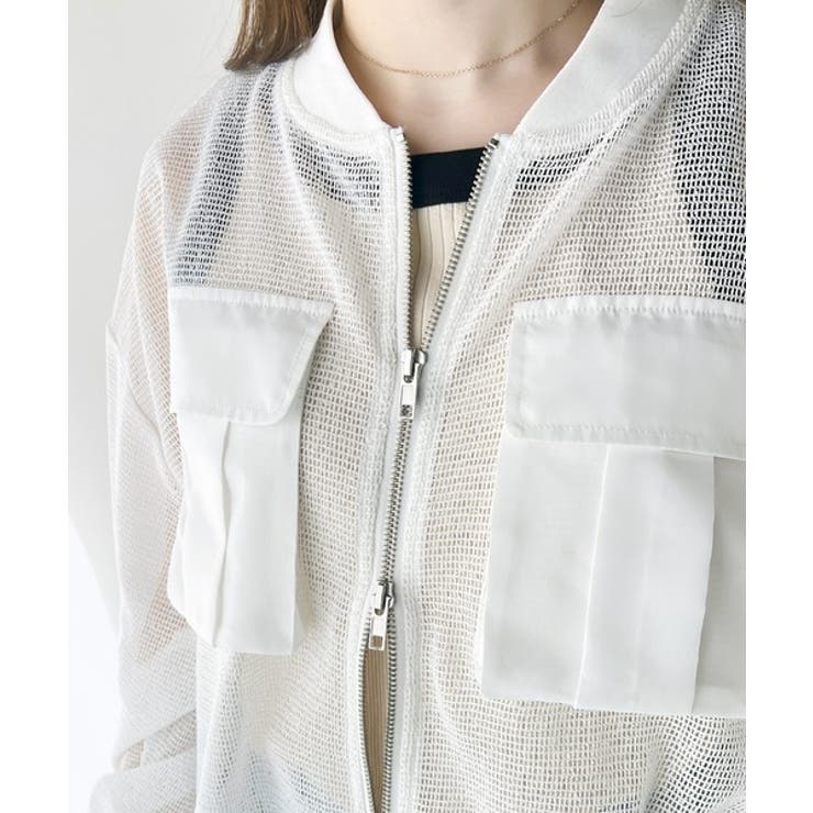 網目が可愛いブルゾン 網目が可愛いブルゾン