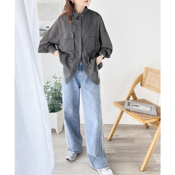 リラックスムード溢れるオーバーサイズ。立体胸ポケットシアーシャツ | Classical Elf  | 詳細画像9 