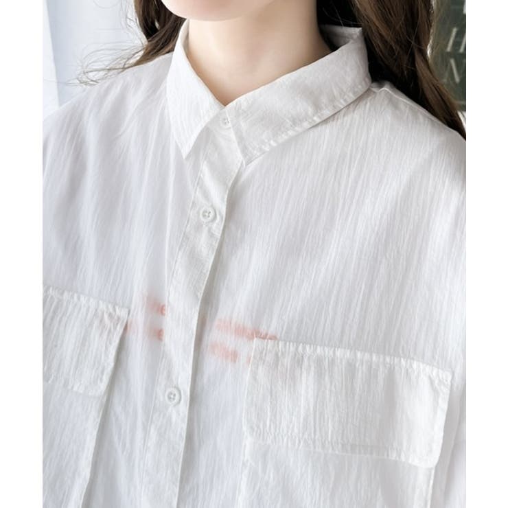 リラックスムード溢れるオーバーサイズ。立体胸ポケットシアーシャツ | Classical Elf  | 詳細画像21 