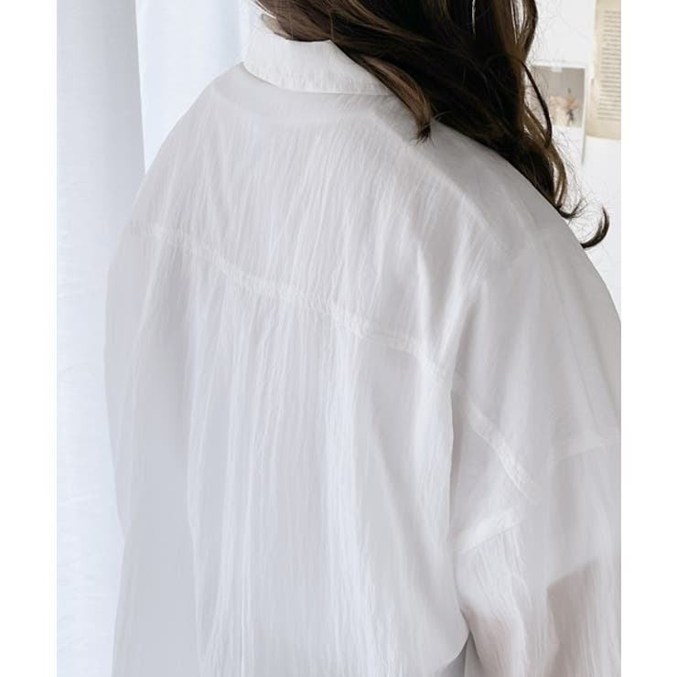 リラックスムード溢れるオーバーサイズ。立体胸ポケットシアーシャツ | Classical Elf  | 詳細画像23 