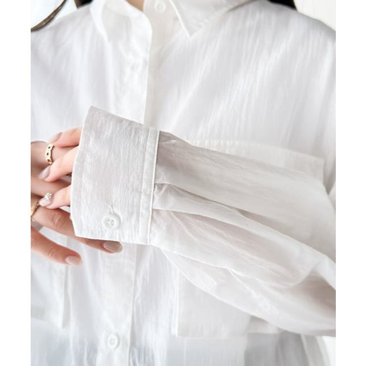 リラックスムード溢れるオーバーサイズ。立体胸ポケットシアーシャツ | Classical Elf  | 詳細画像24 