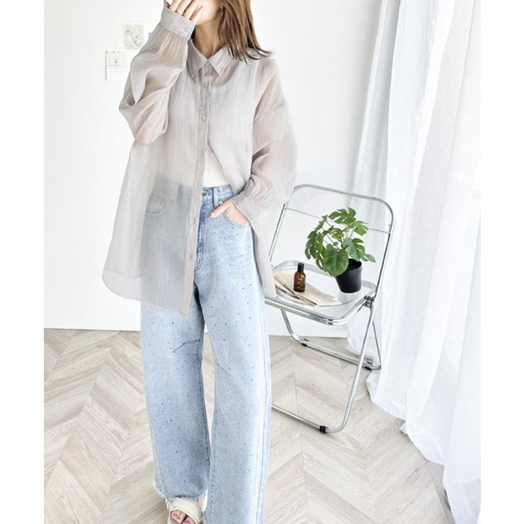 ブラウス シャツ カシュクールシャイニーシアーシャツ レディース NATURAL BEAUTY BASIC ブラウス シャツ 「Oggi掲載」シャイニー