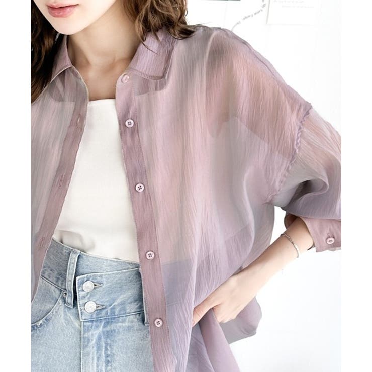 ピンク | 大人モード煌めく、シャイニーシアーブラウス | Classical Elf 