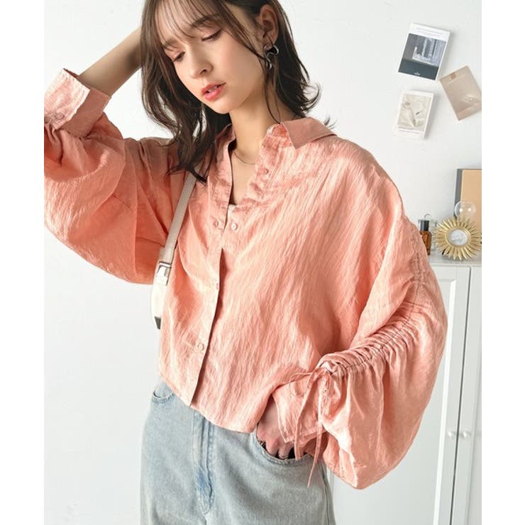 上品な抜け感と自由なアレンジ叶う。2wayカラー袖シャーリングシアー素材シャツブ… | Classical Elf  | 詳細画像22 