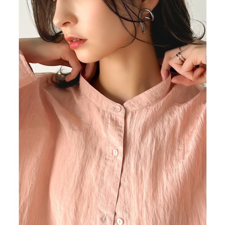 上品な抜け感と自由なアレンジ叶う。2wayカラー袖シャーリングシアー素材シャツブ… | Classical Elf  | 詳細画像26 