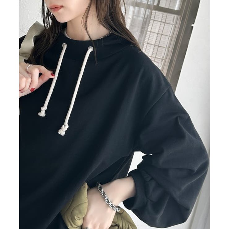 大人カジュアルをアップデート。フェイクフードスタンドネック裏毛プルオーバー | Classical Elf  | 詳細画像9 