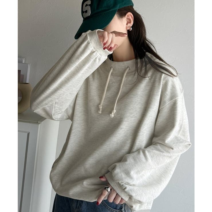 大人カジュアルをアップデート。フェイクフードスタンドネック裏毛プルオーバー | Classical Elf  | 詳細画像10 