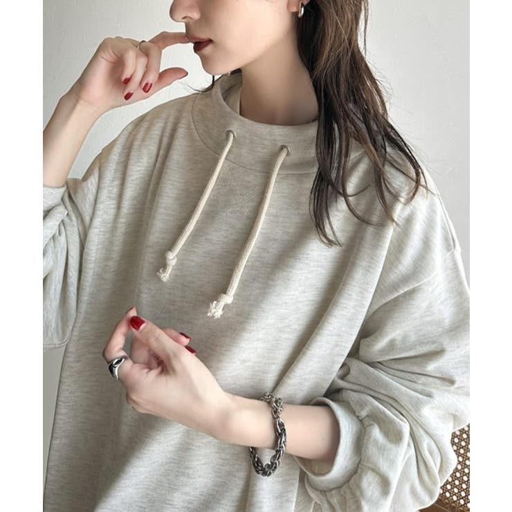 大人カジュアルをアップデート。フェイクフードスタンドネック裏毛プルオーバー | Classical Elf  | 詳細画像11 