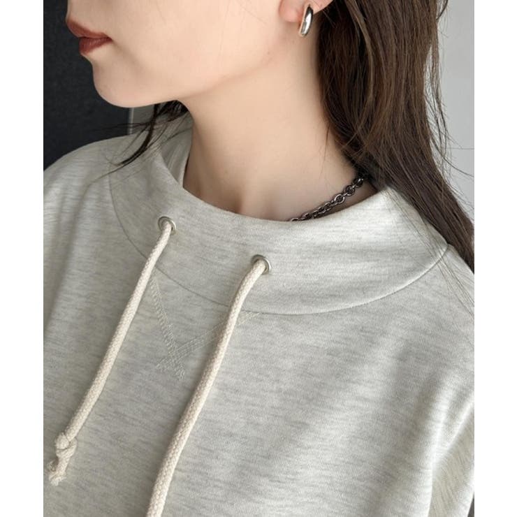 大人カジュアルをアップデート。フェイクフードスタンドネック裏毛プルオーバー | Classical Elf  | 詳細画像16 