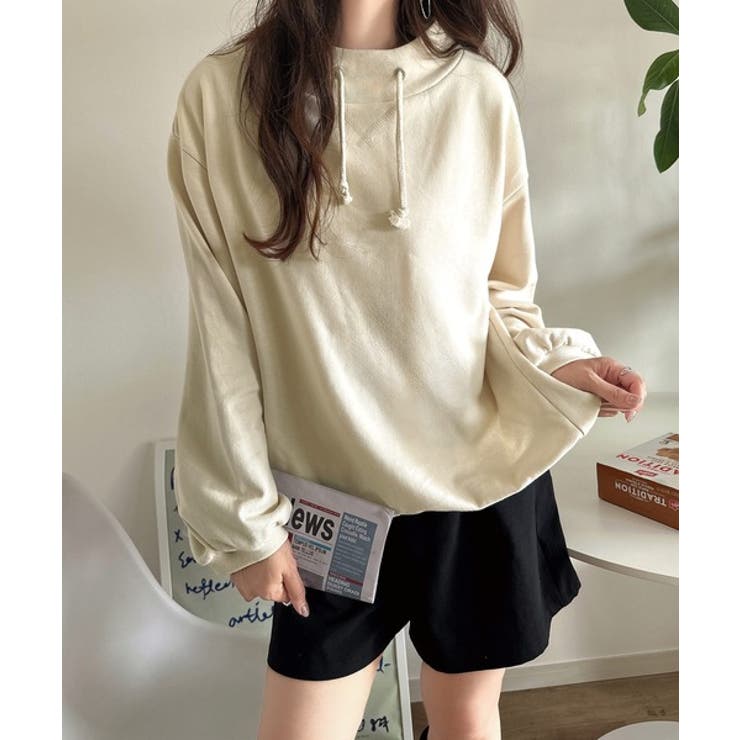 大人カジュアルをアップデート。フェイクフードスタンドネック裏毛プルオーバー | Classical Elf  | 詳細画像1 