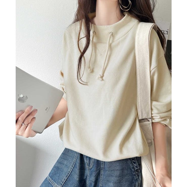 大人カジュアルをアップデート。フェイクフードスタンドネック裏毛プルオーバー | Classical Elf  | 詳細画像4 