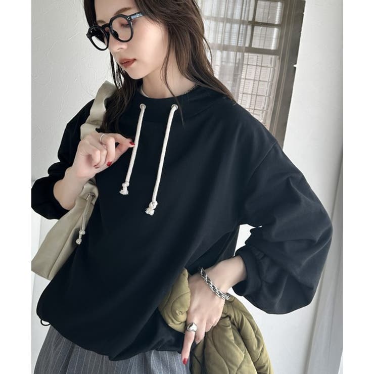 大人カジュアルをアップデート。フェイクフードスタンドネック裏毛プルオーバー | Classical Elf  | 詳細画像6 